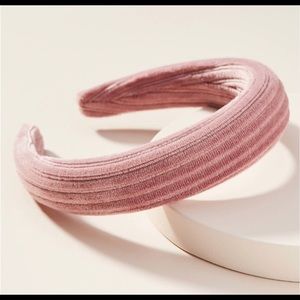 Anthropologie pink velvet padded headband!